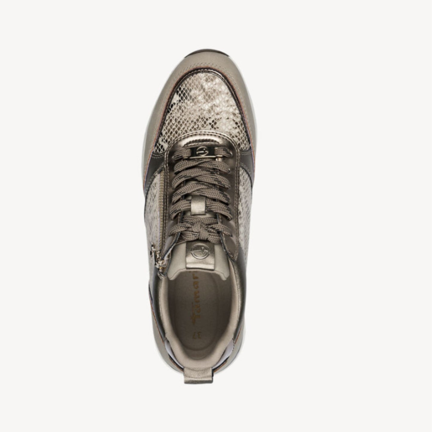 Tamaris Glam Sneaker - Taupe / Snake