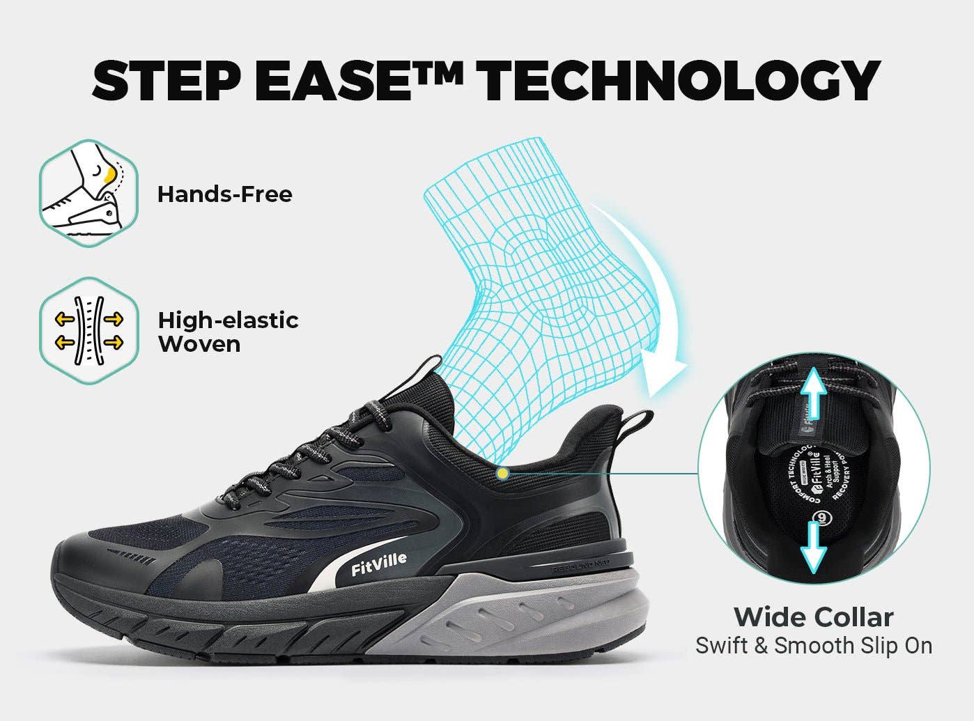 FitVille Men's Rebound Neo Walking Shoes V3