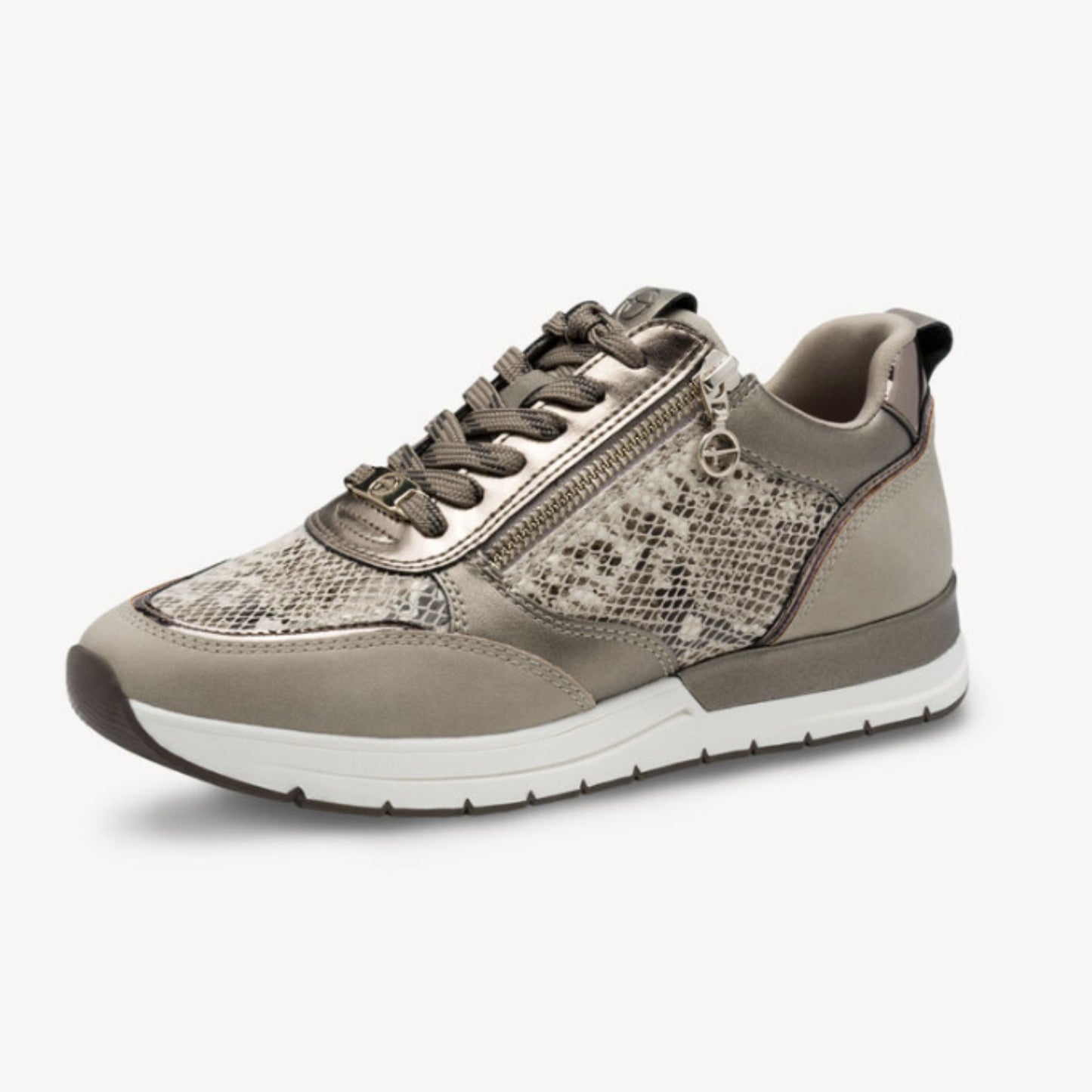 Tamaris Glam Sneaker - Taupe / Snake