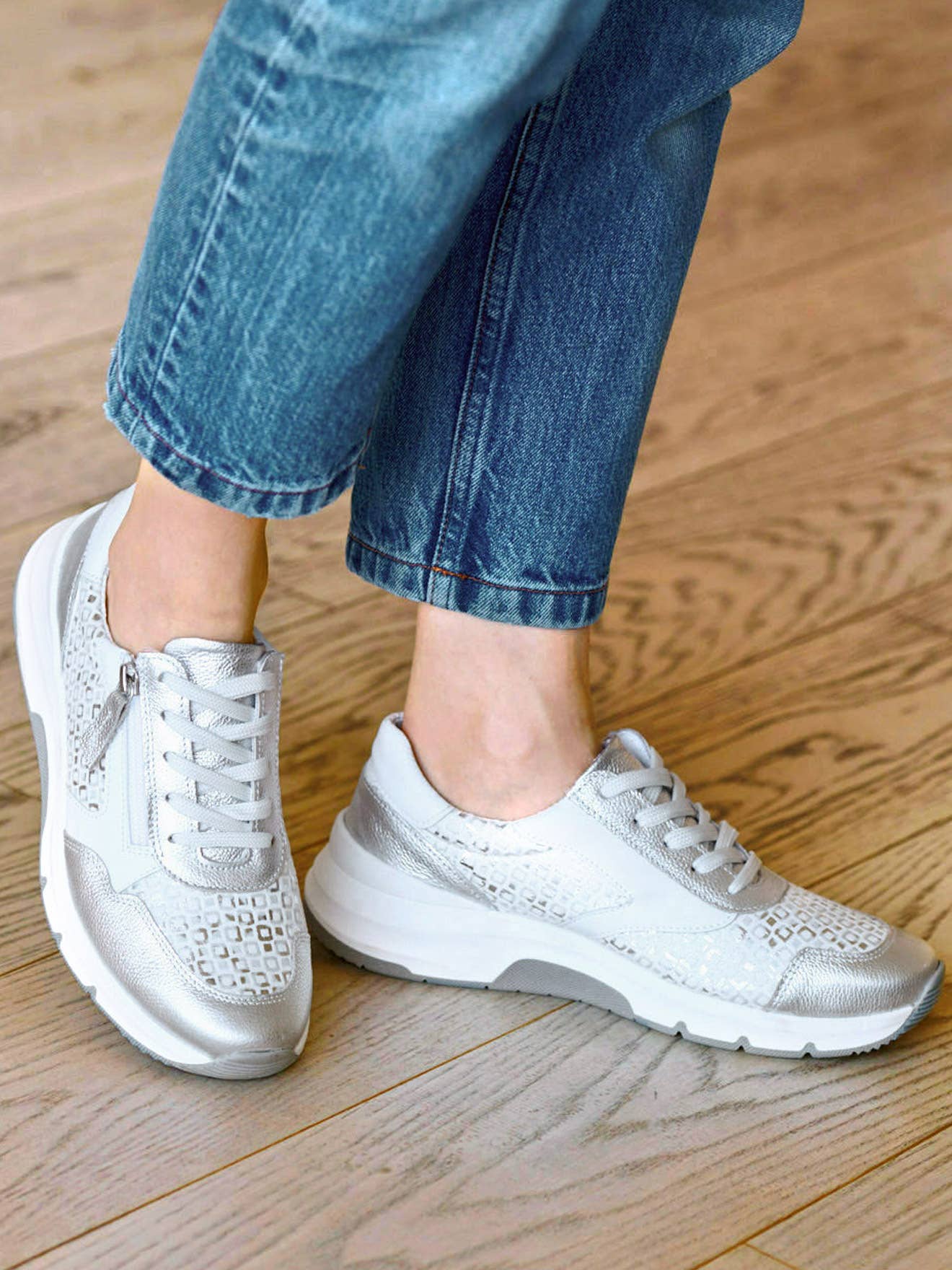 Pediconfort Baskets Zip - White/Silver wide