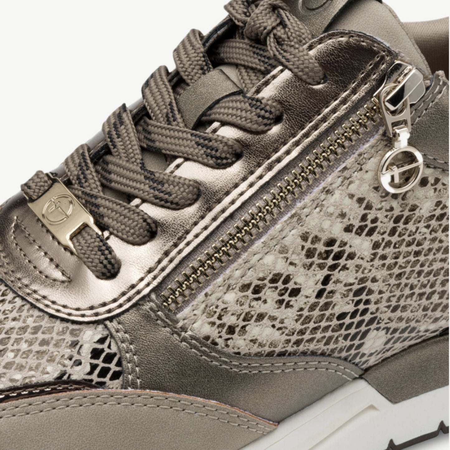 Tamaris Glam Sneaker - Taupe / Snake
