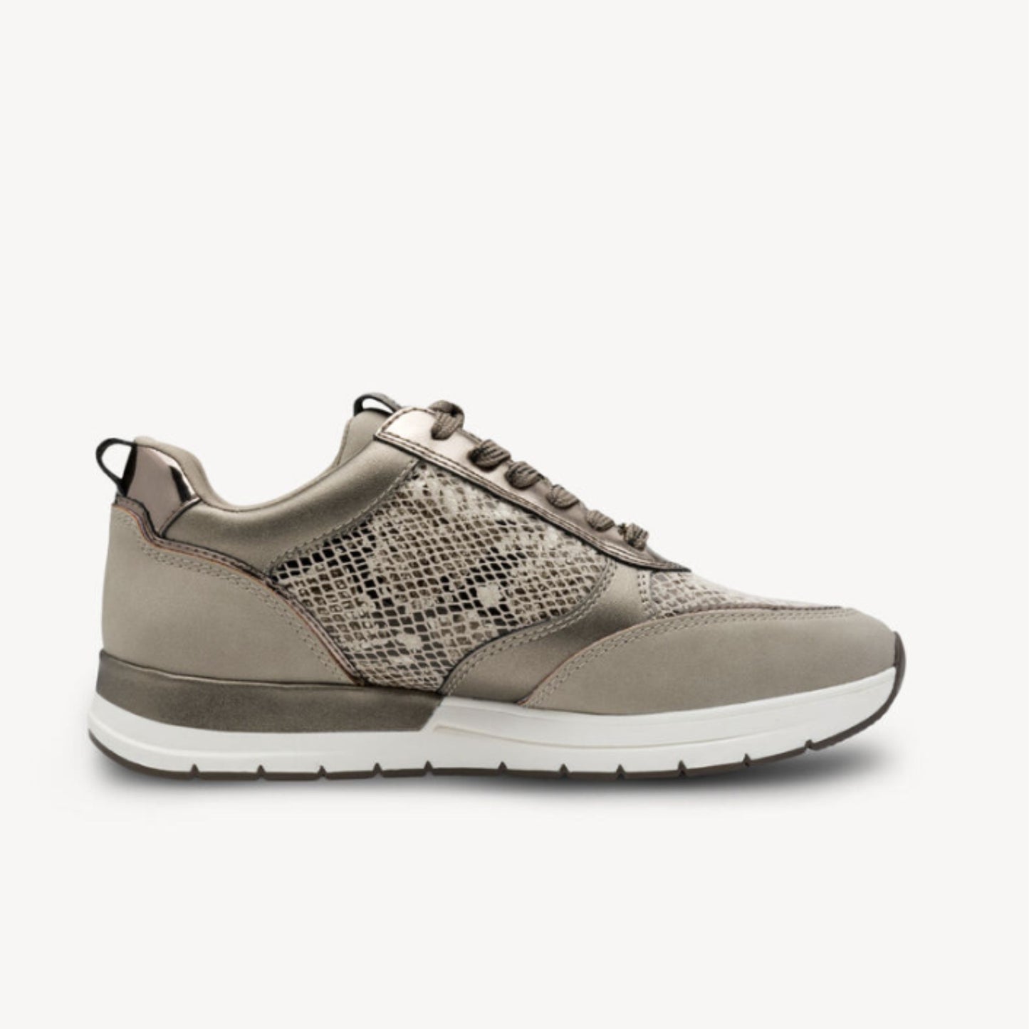 Tamaris Glam Sneaker - Taupe / Snake