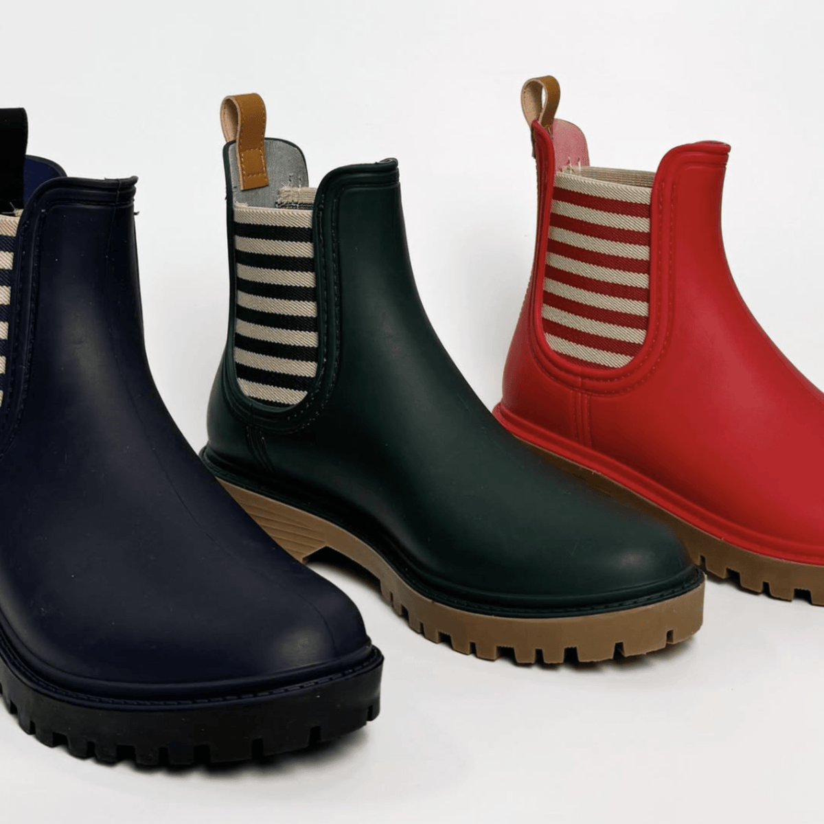 Diana Ferrari Laurina2 Gumboot Deep Green Stripe - My Shoe Specialist & My School Shoes