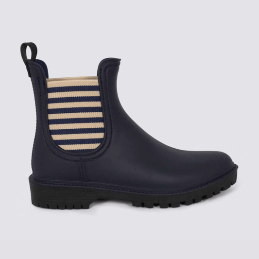 Diana Ferrari Laurina2 Gumboot Navy Stripe - My Shoe Specialist & My School Shoes