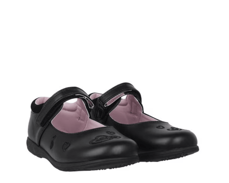 Miso Emma Ballet Flat Black/Hearts - My Shoe Specialist & My School Shoes