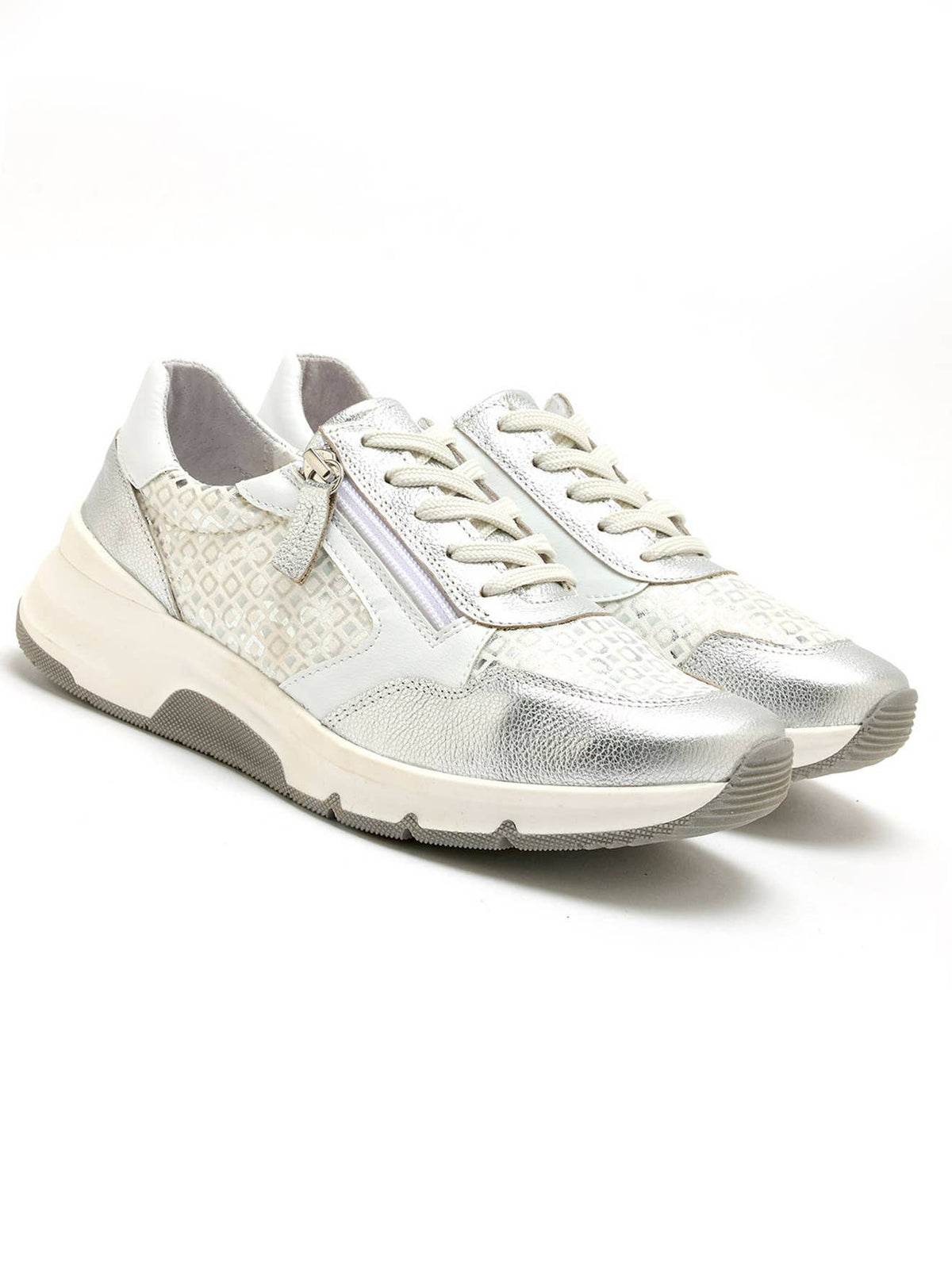 Pediconfort Baskets Zip - White/Silver wide - My Shoe Specialist & My School Shoes
