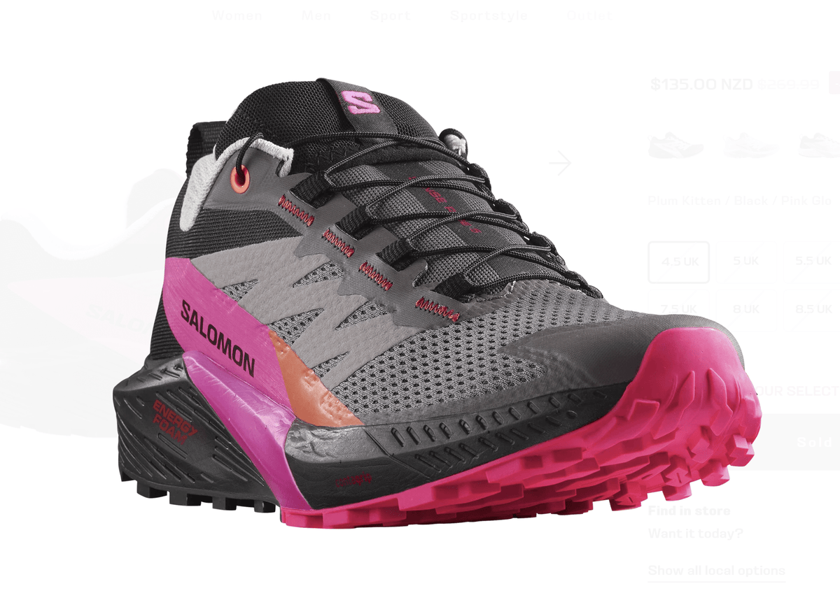 Salomon Sense Ride 5 Womens - Plum Kitten/Black/Pink Glo - My Shoe Specialist & My School Shoes
