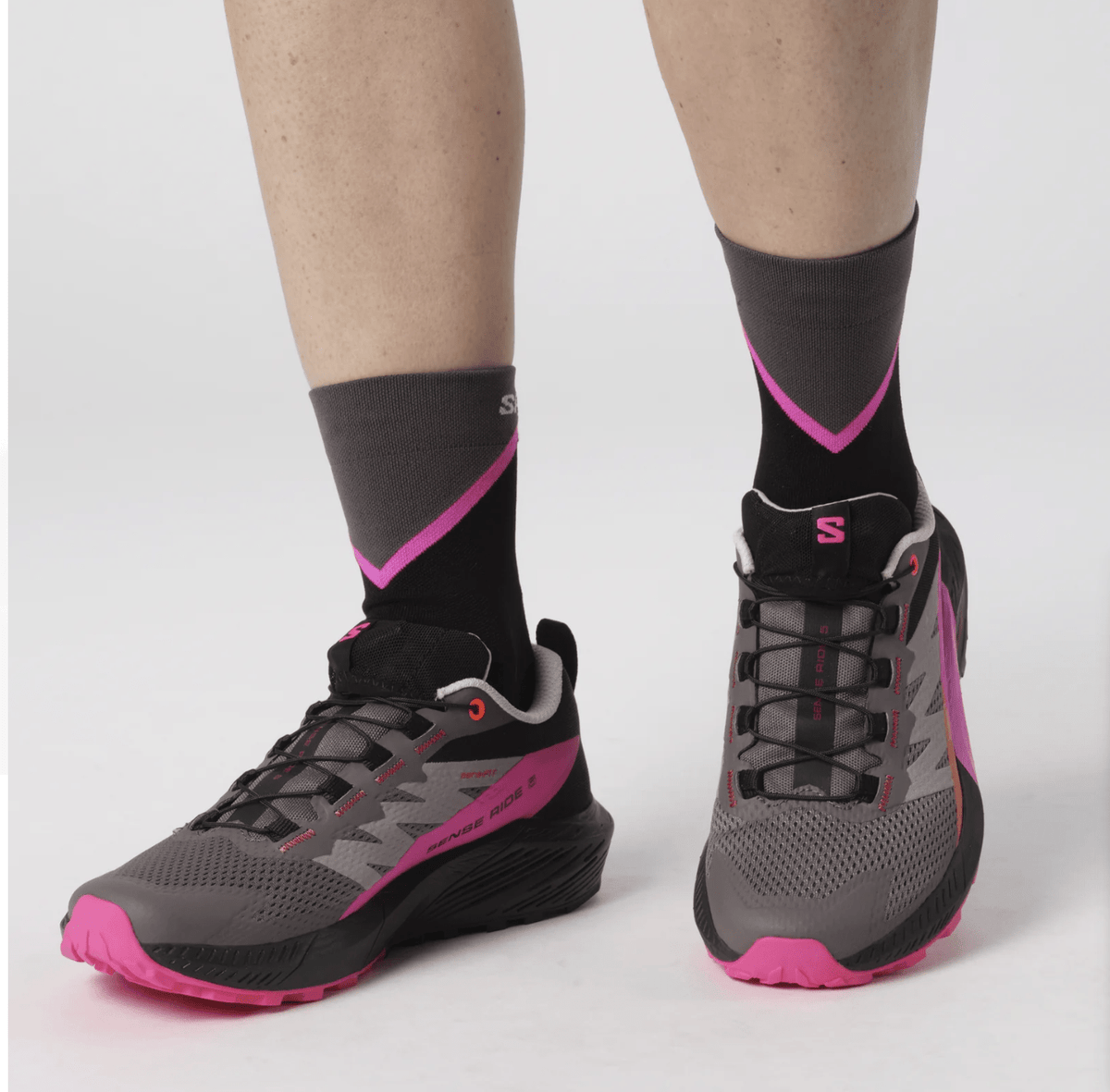Salomon Sense Ride 5 Womens - Plum Kitten/Black/Pink Glo - My Shoe Specialist & My School Shoes