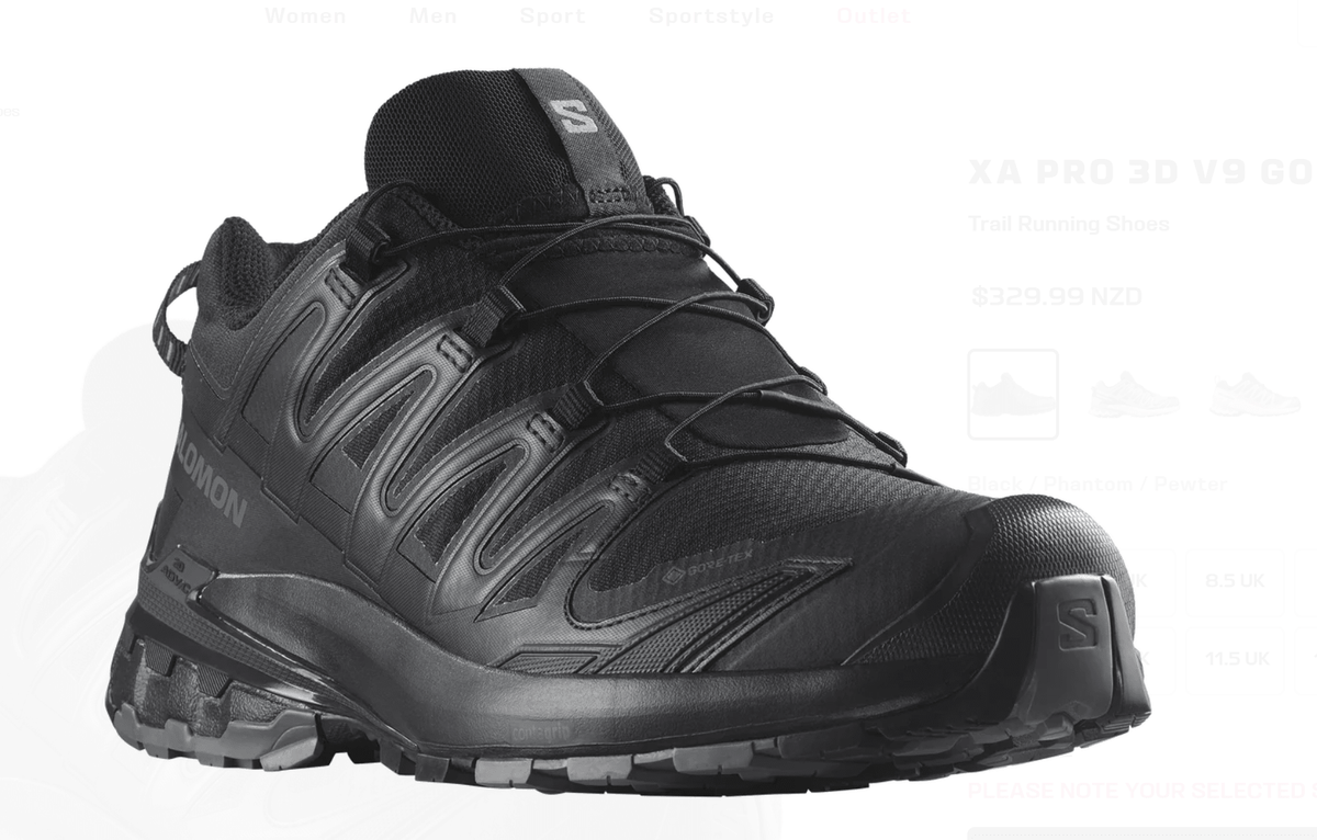 Salomon Xa Pro 3D V9 GTX - Black/Phantom/Pewter - My Shoe Specialist & My School Shoes