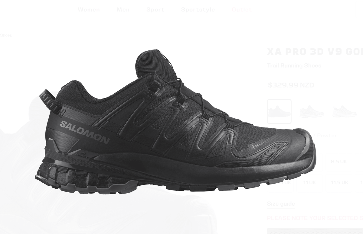 Salomon Xa Pro 3D V9 GTX - Black/Phantom/Pewter - My Shoe Specialist & My School Shoes
