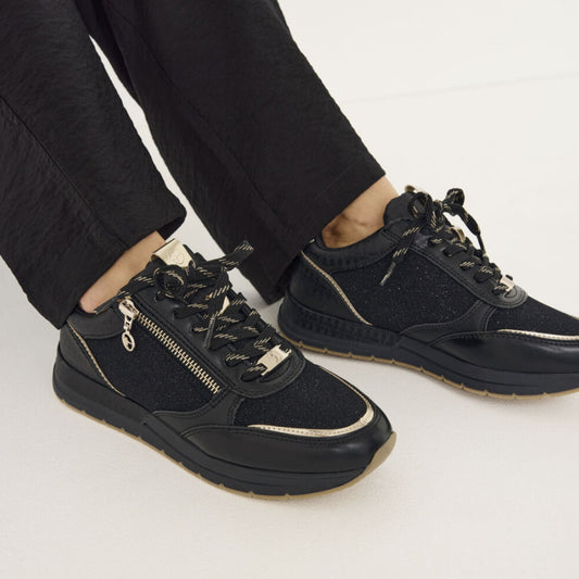 Tamaris Glam Sneaker - Black Comb - My Shoe Specialist & My School Shoes