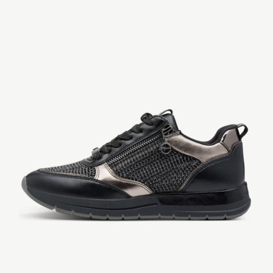 Tamaris Glam Sneaker - Black Glam - My Shoe Specialist & My School Shoes