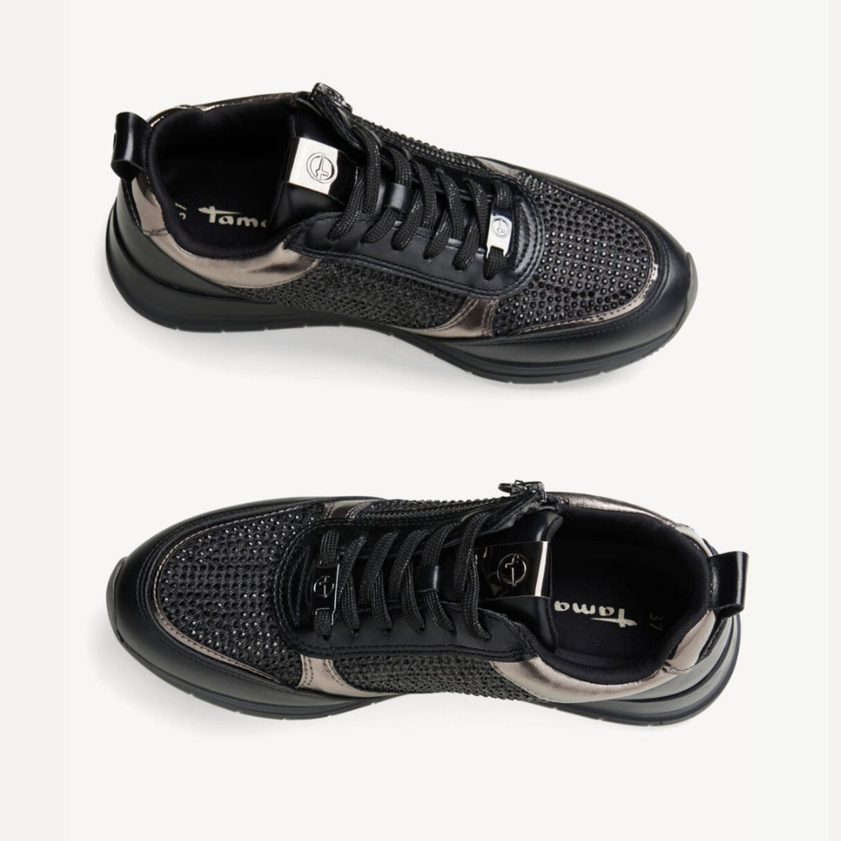 Tamaris Glam Sneaker - Black Glam - My Shoe Specialist & My School Shoes