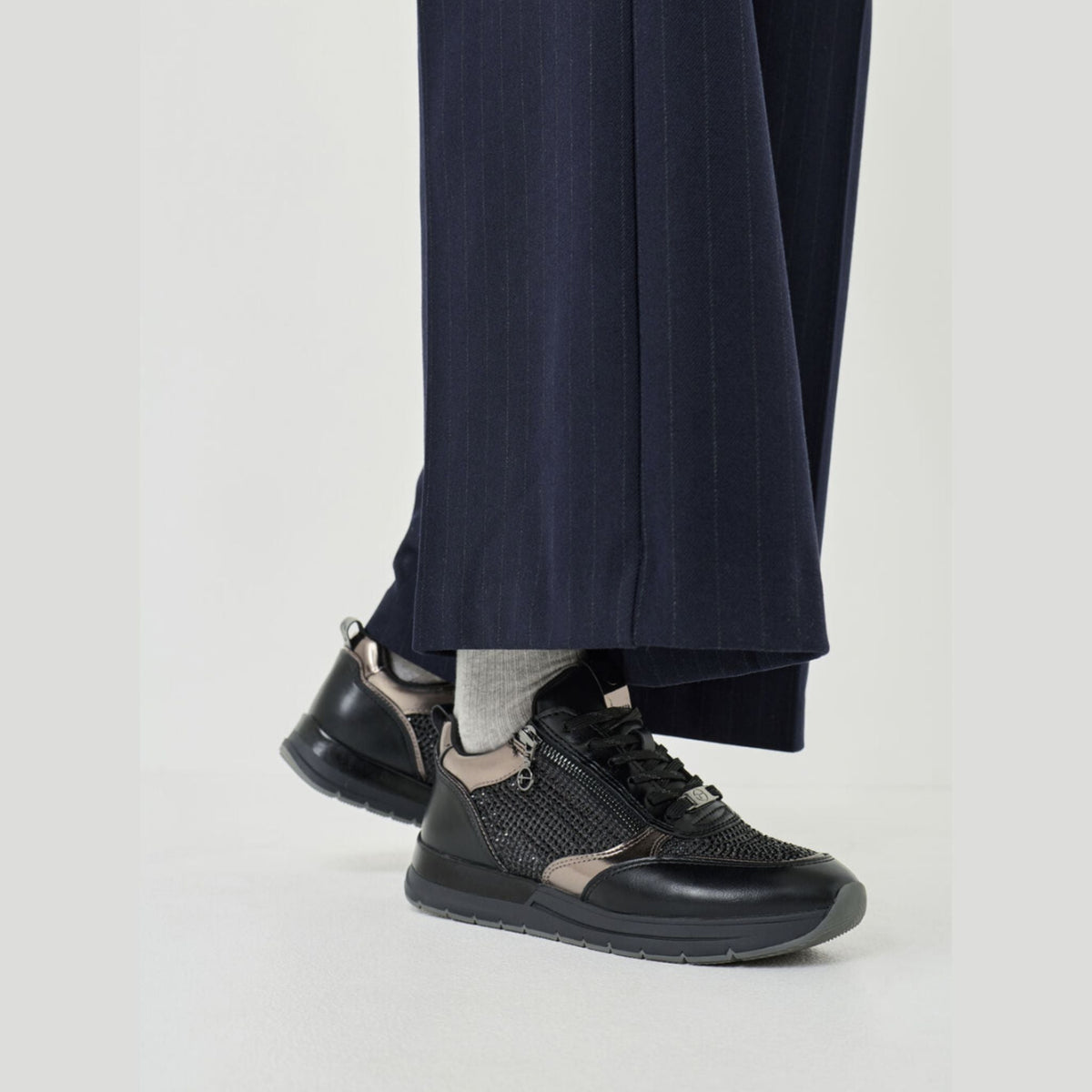 Tamaris Glam Sneaker - Black Glam - My Shoe Specialist & My School Shoes