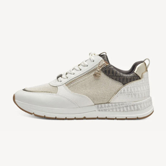 Tamaris Glam Sneaker - Ivory / Gold Comb - My Shoe Specialist & My School Shoes
