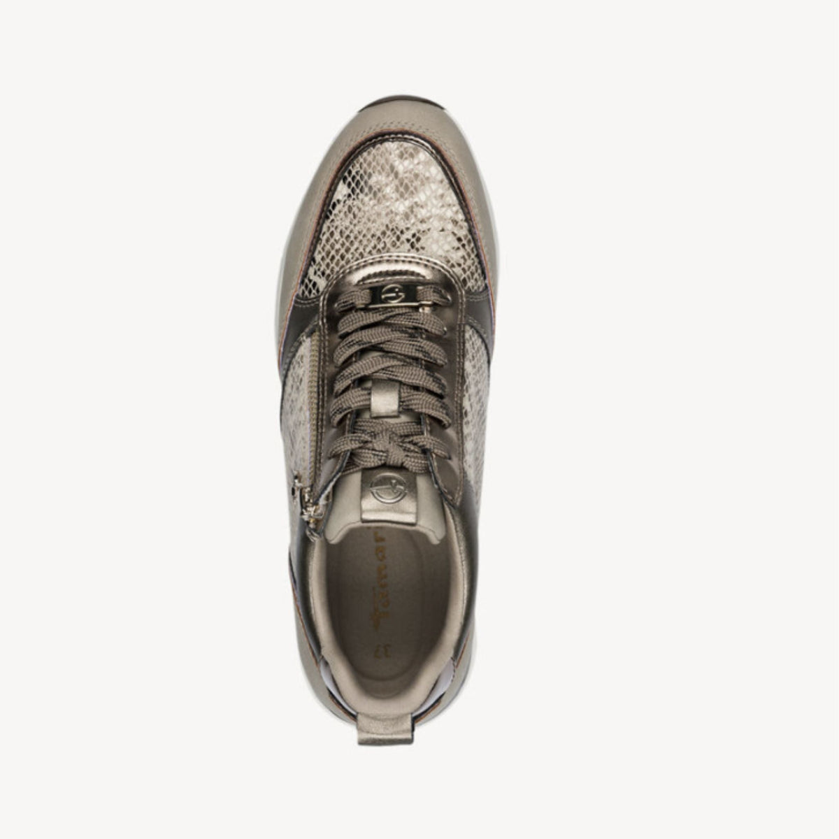 Tamaris Glam Sneaker - Taupe / Snake - My Shoe Specialist & My School Shoes