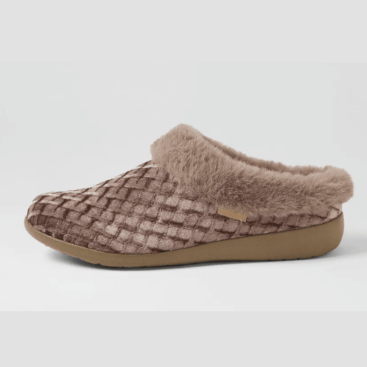 Ziera Fifi Slipper XW-ZR Taupe Emboss - My Shoe Specialist & My School Shoes
