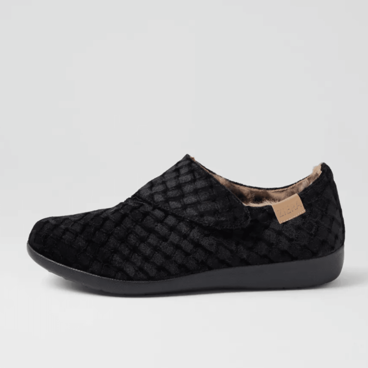 Ziera Fliss Slipper XW-ZR Black Emboss - My Shoe Specialist & My School Shoes